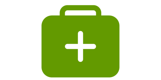 grünes Medikamentenkoffer Icon