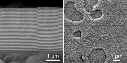 Rasterelektronenmikroskopie - Topographie einer PVD-Dünnschicht