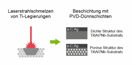 PVD-Beschichtung einer additiv verarbeiteten Ti6Al7Nb-Titanlegierung mit verbesserten biokompatiblen und tribologischen Eigenschaften